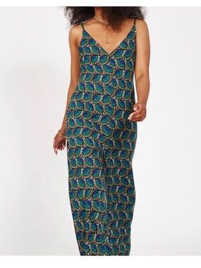Silk & Salt Dangerously in Love Peacock Patterned Jumpsuit - Size Small - NWT